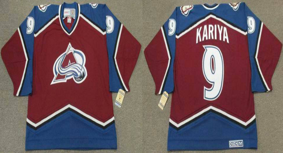 2019 Men Colorado Avalanche #9 Kariya red CCM NHL jerseys->colorado avalanche->NHL Jersey